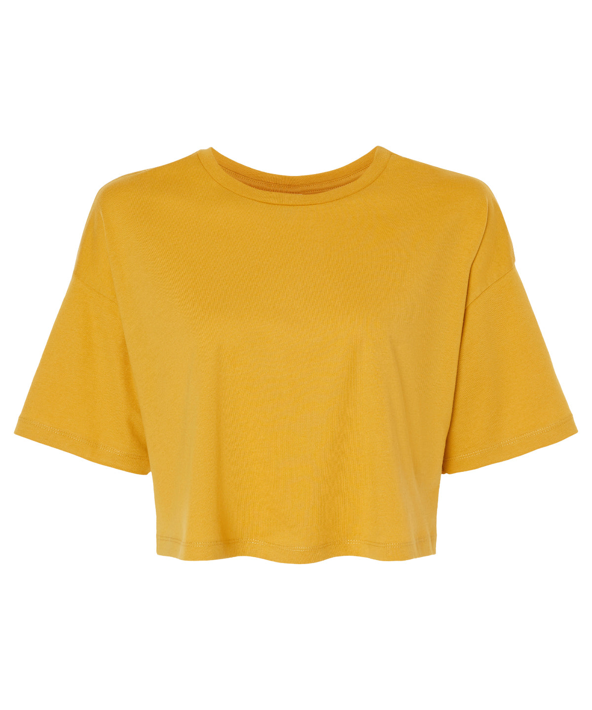 Womens Jersey crop tee | mustard