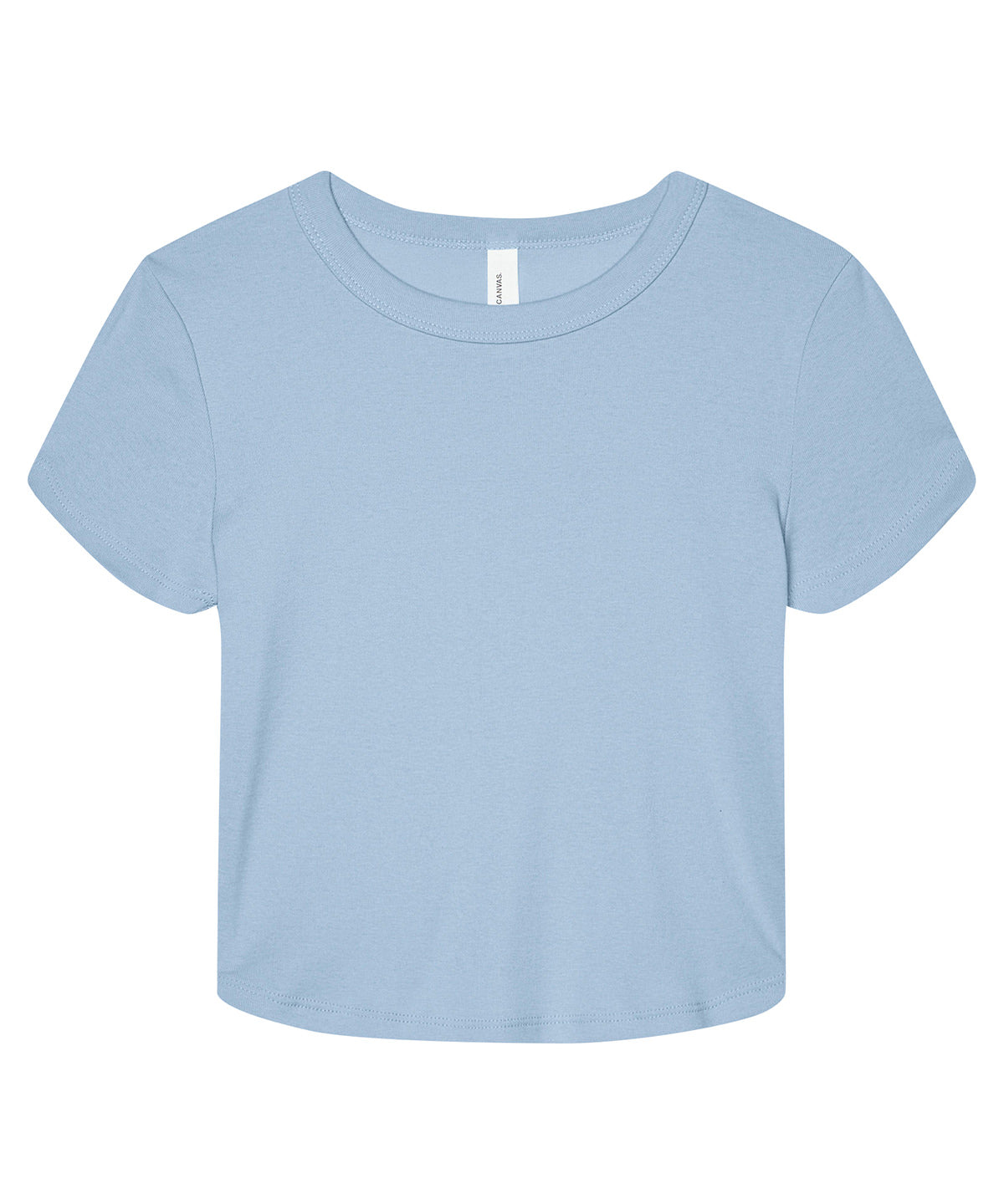Womens micro rib baby t-shirt | solid baby blue blend