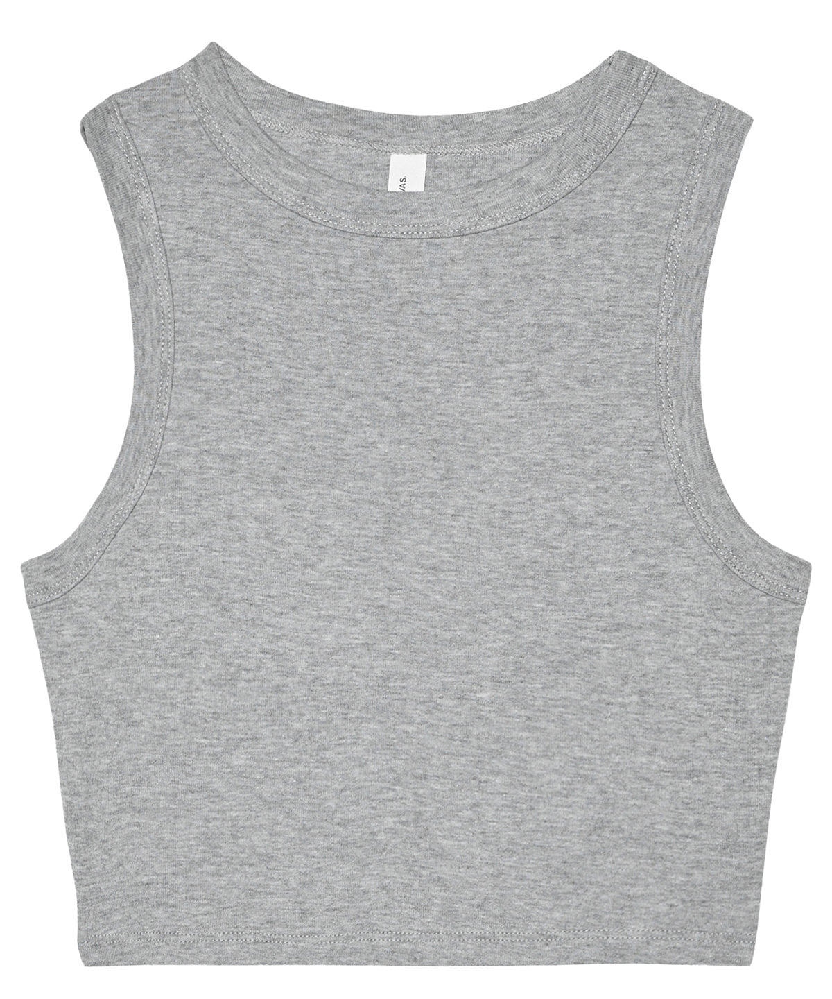 Womens micro rib muscle crop tank | athletic heather