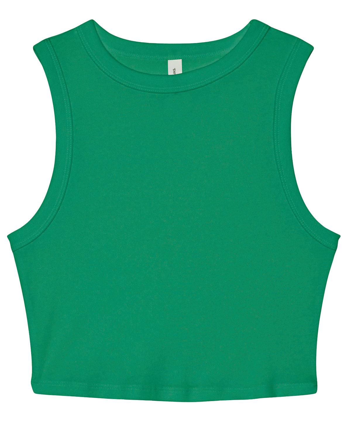 Womens micro rib muscle crop tank | solid kelly blend