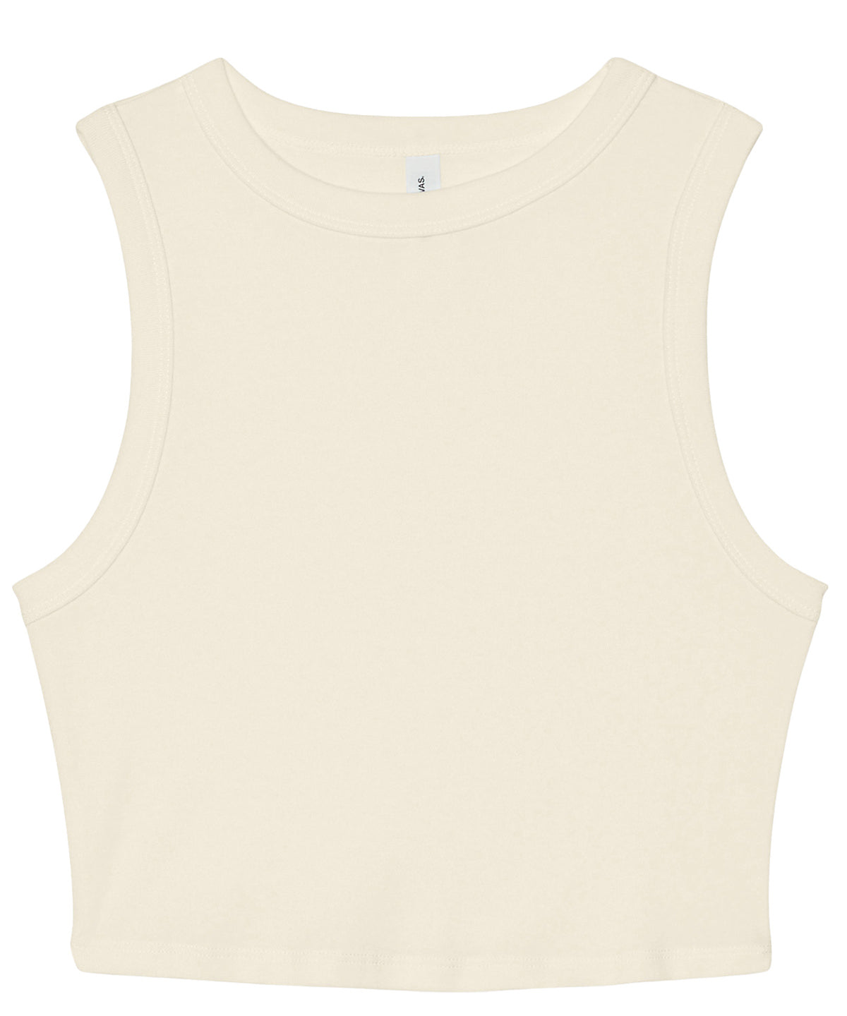 Womens micro rib muscle crop tank | solid natural blend