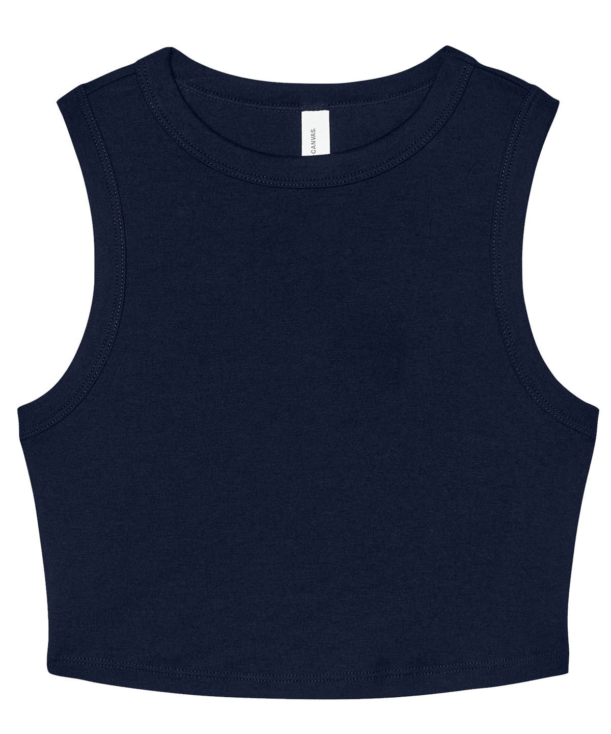 Womens micro rib muscle crop tank | solid navy blend