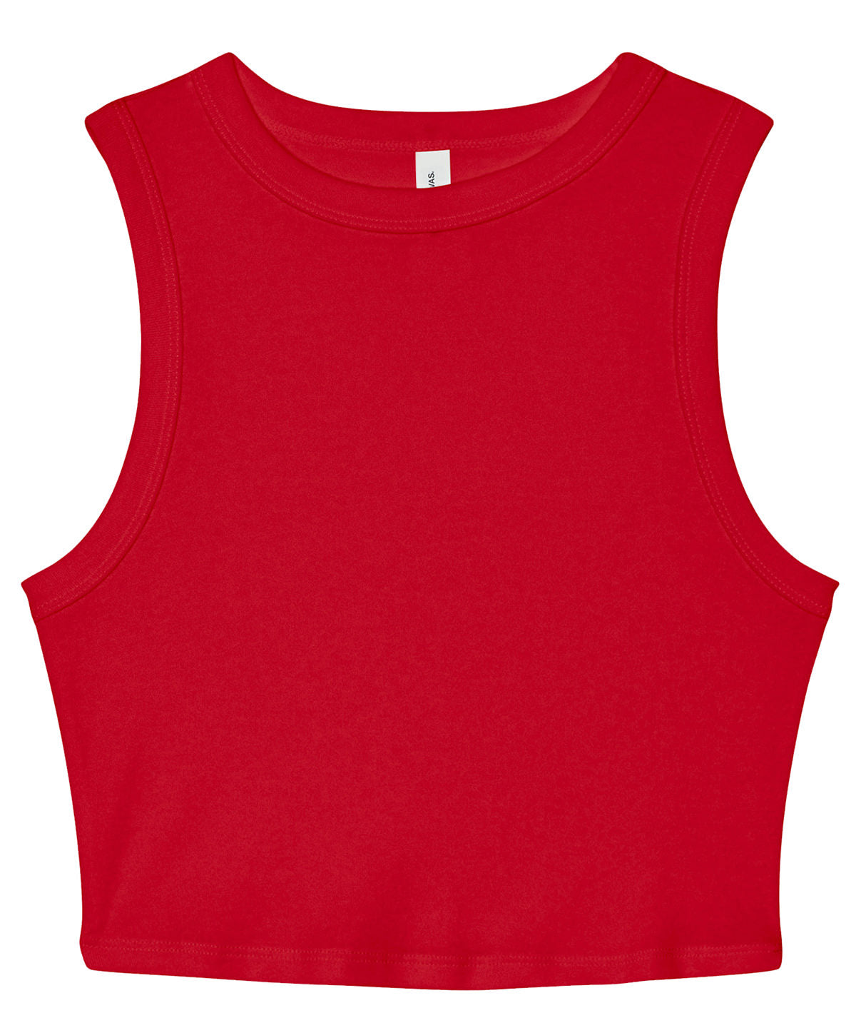 Womens micro rib muscle crop tank | solid red blend