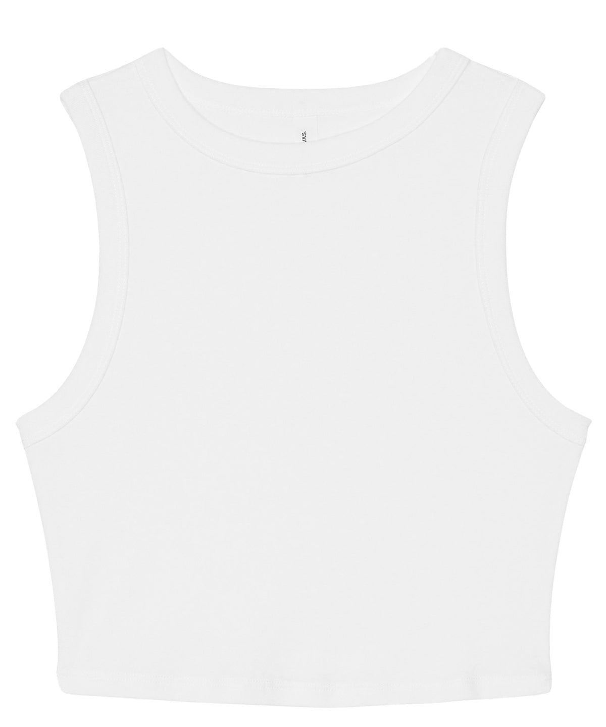 Womens micro rib muscle crop tank | solid white blend