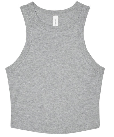 Womens micro rib racer tank | athletic heather