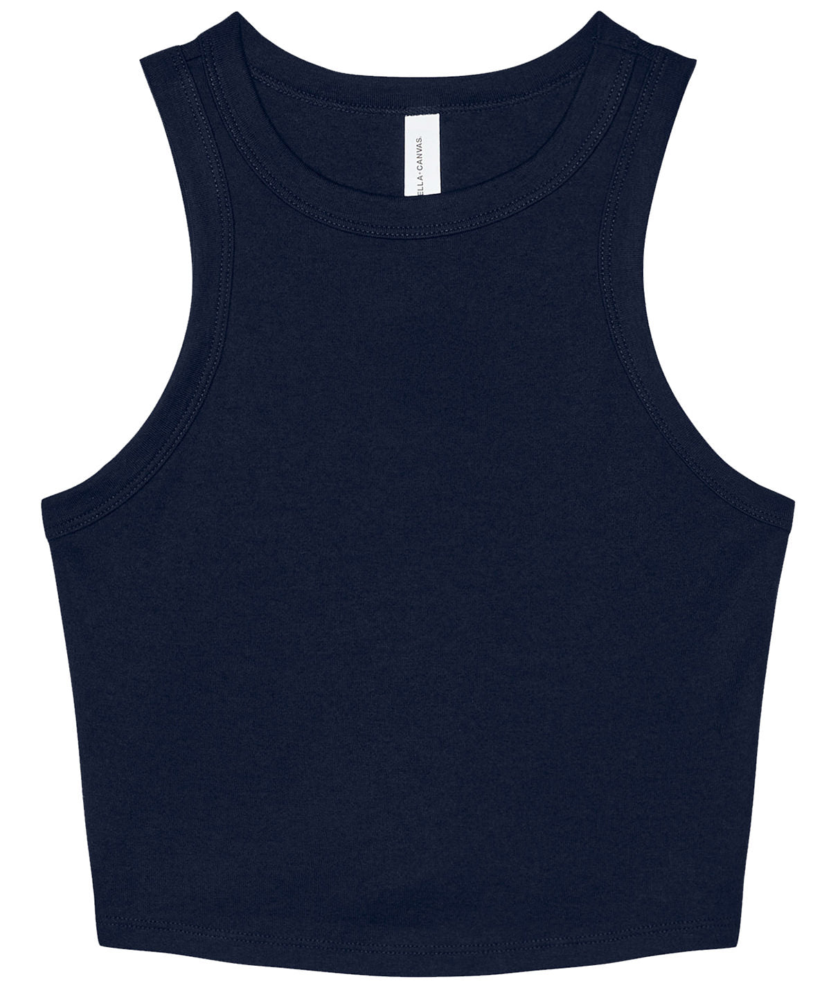 Womens micro rib racer tank | solid navy blend