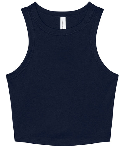 Womens micro rib racer tank | solid navy blend
