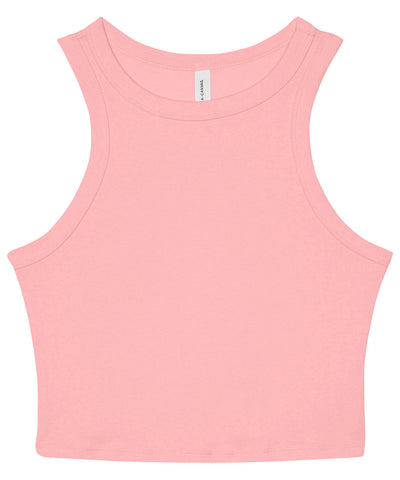 Womens micro rib racer tank | solid pink blend