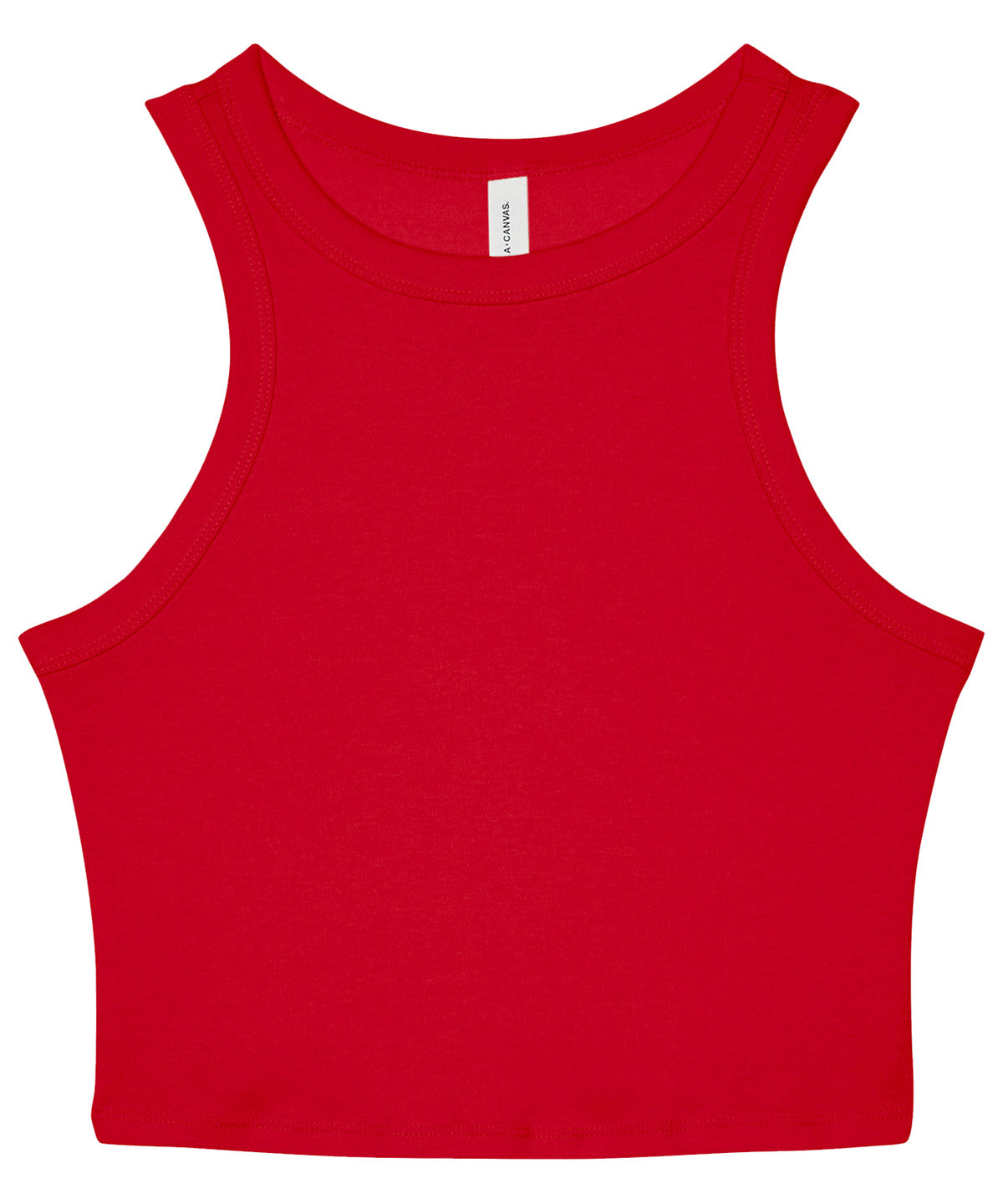 Womens micro rib racer tank | solid red blend