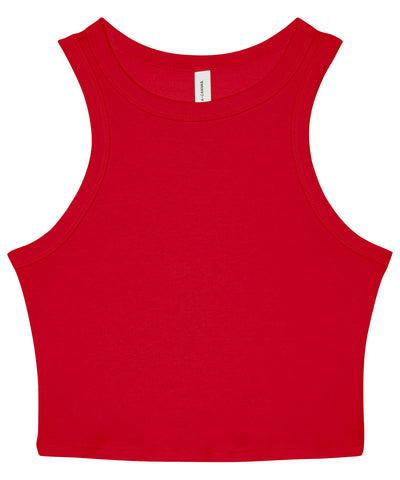 Womens micro rib racer tank | solid red blend