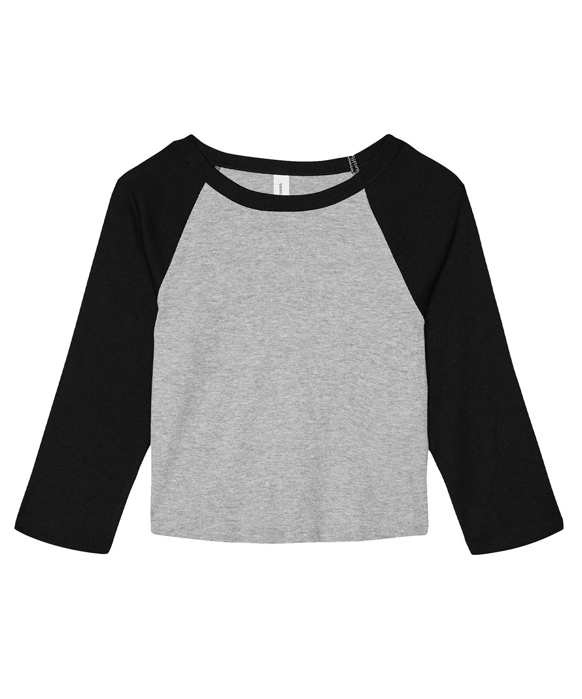 Womens micro rib 3/4 raglan baby t-shirt | athletic heather/black