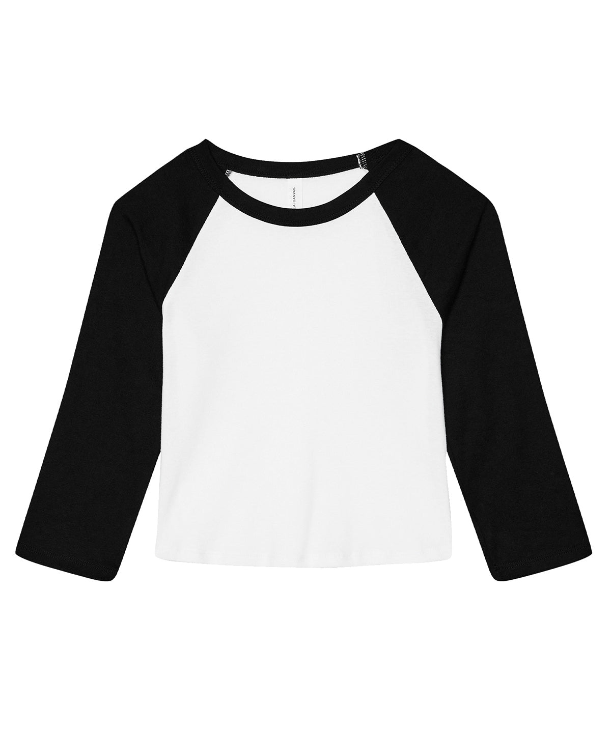 Womens micro rib 3/4 raglan baby t-shirt | white/black