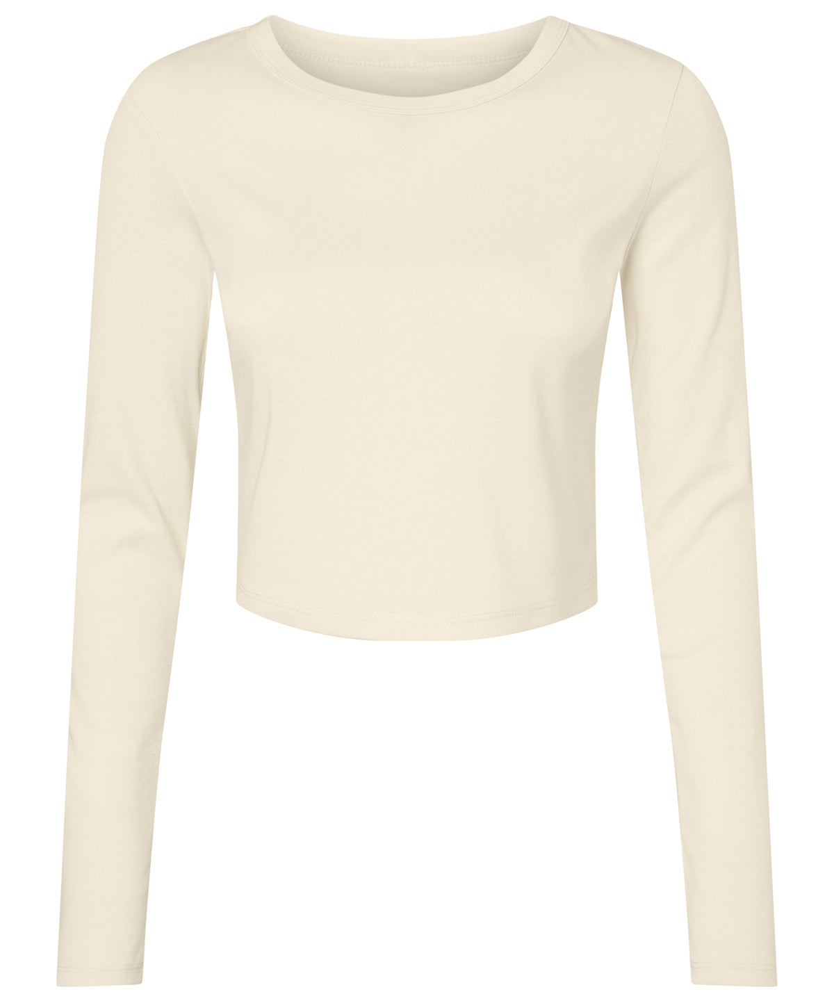 Womens micro rib long sleeve baby t-shirt | solid natural blend