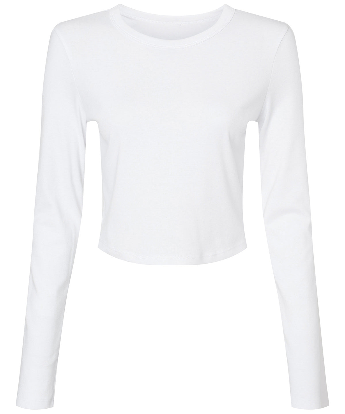 Womens micro rib long sleeve baby t-shirt | solid white blend