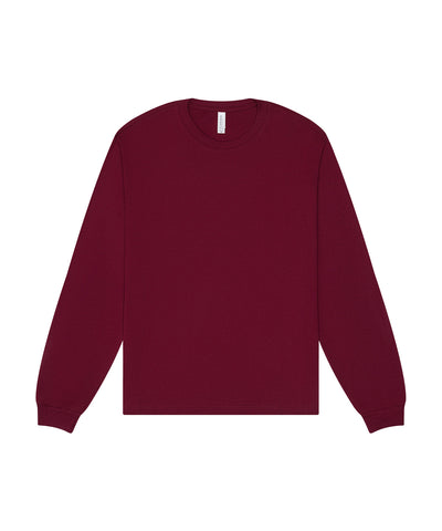 Unisex heavy boxy long sleeve tee | maroon