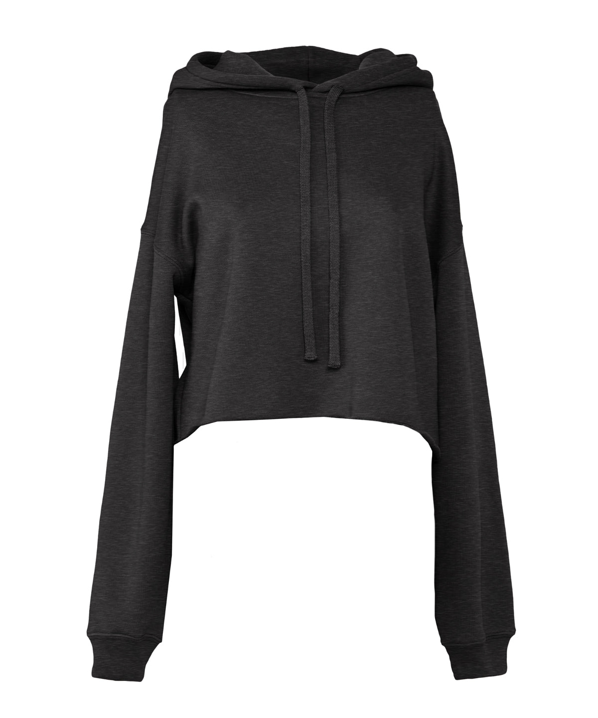 Womens cropped fleece hoodie | dark grey heather
