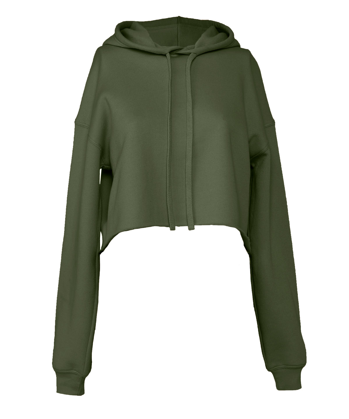 Womens cropped fleece hoodie | military green