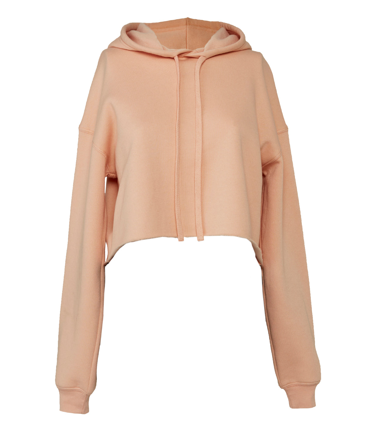 Womens cropped fleece hoodie | peach