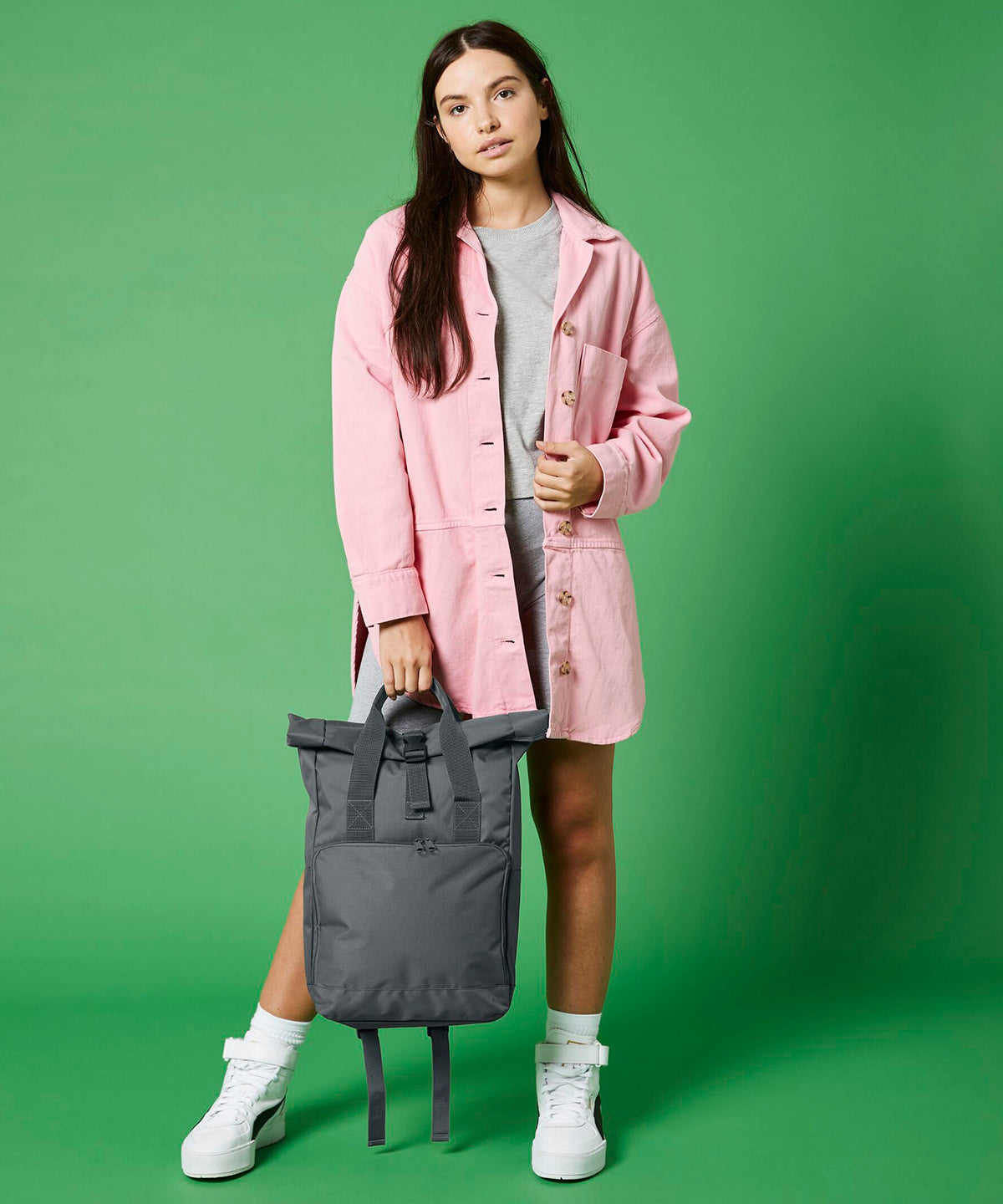 Twin handle roll-top backpack | airforce blue