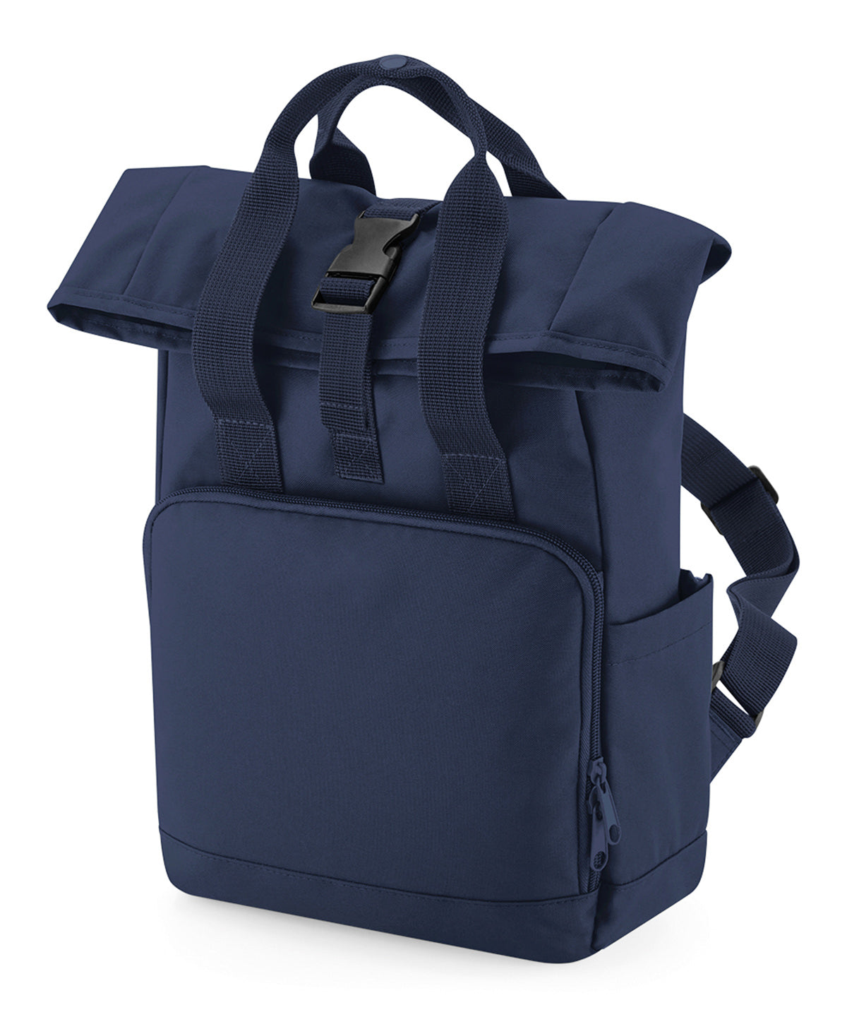 Recycled mini twin handle roll-top backpack | navy dusk