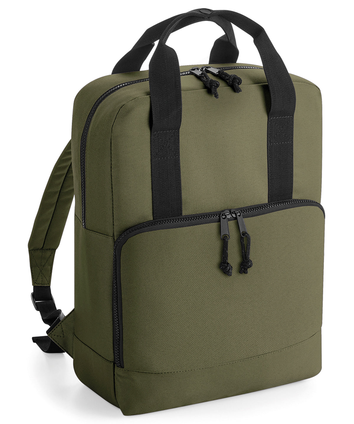 Recycled twin handle cooler backpack | military green