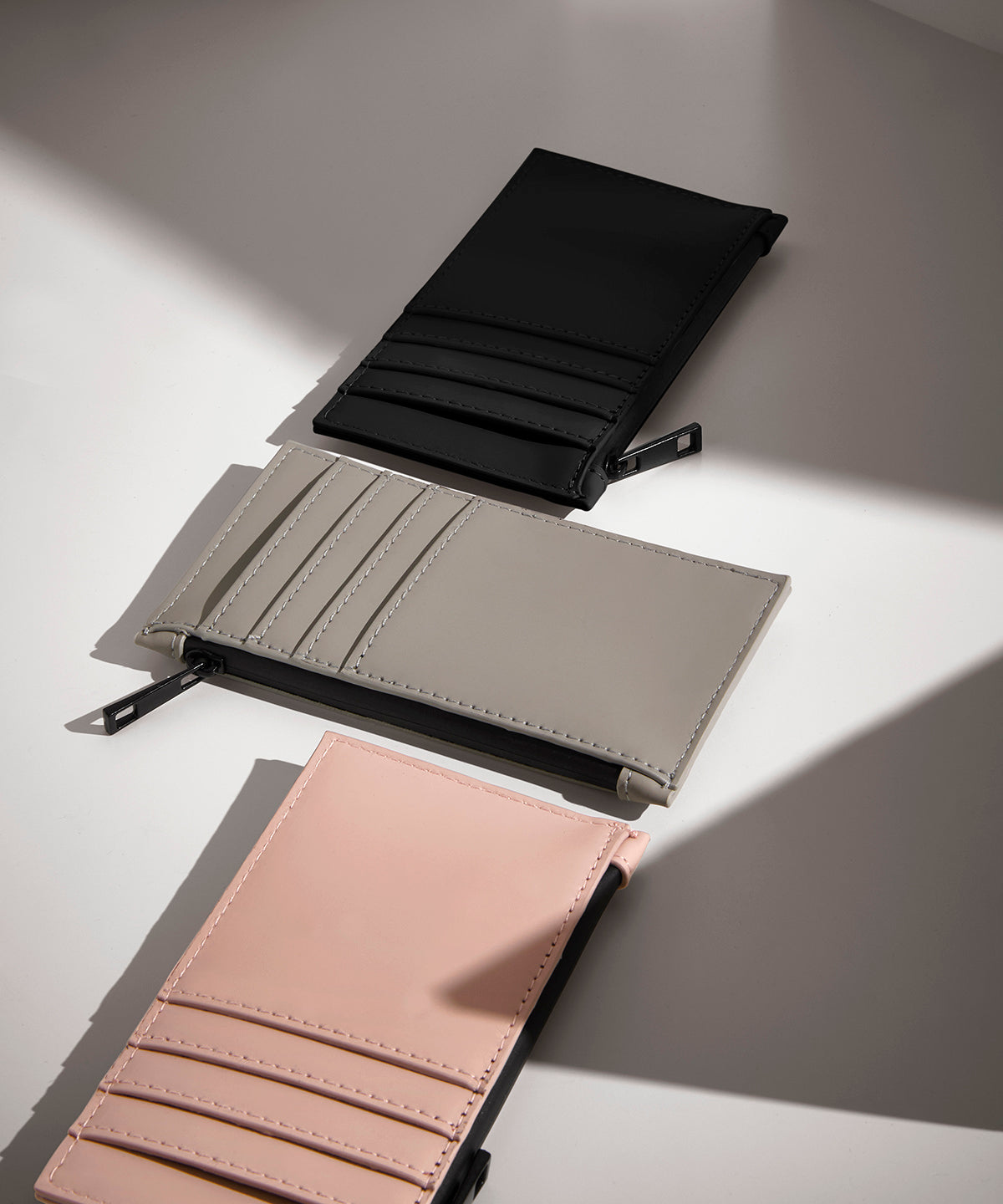 Matte PU card holder | nude pink