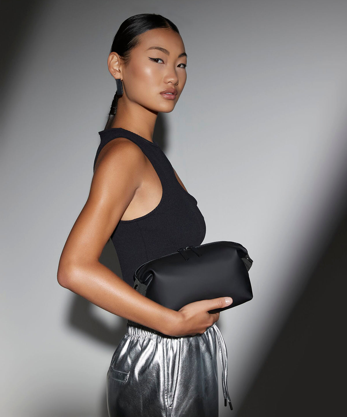 Matte PU accessory pouch | black