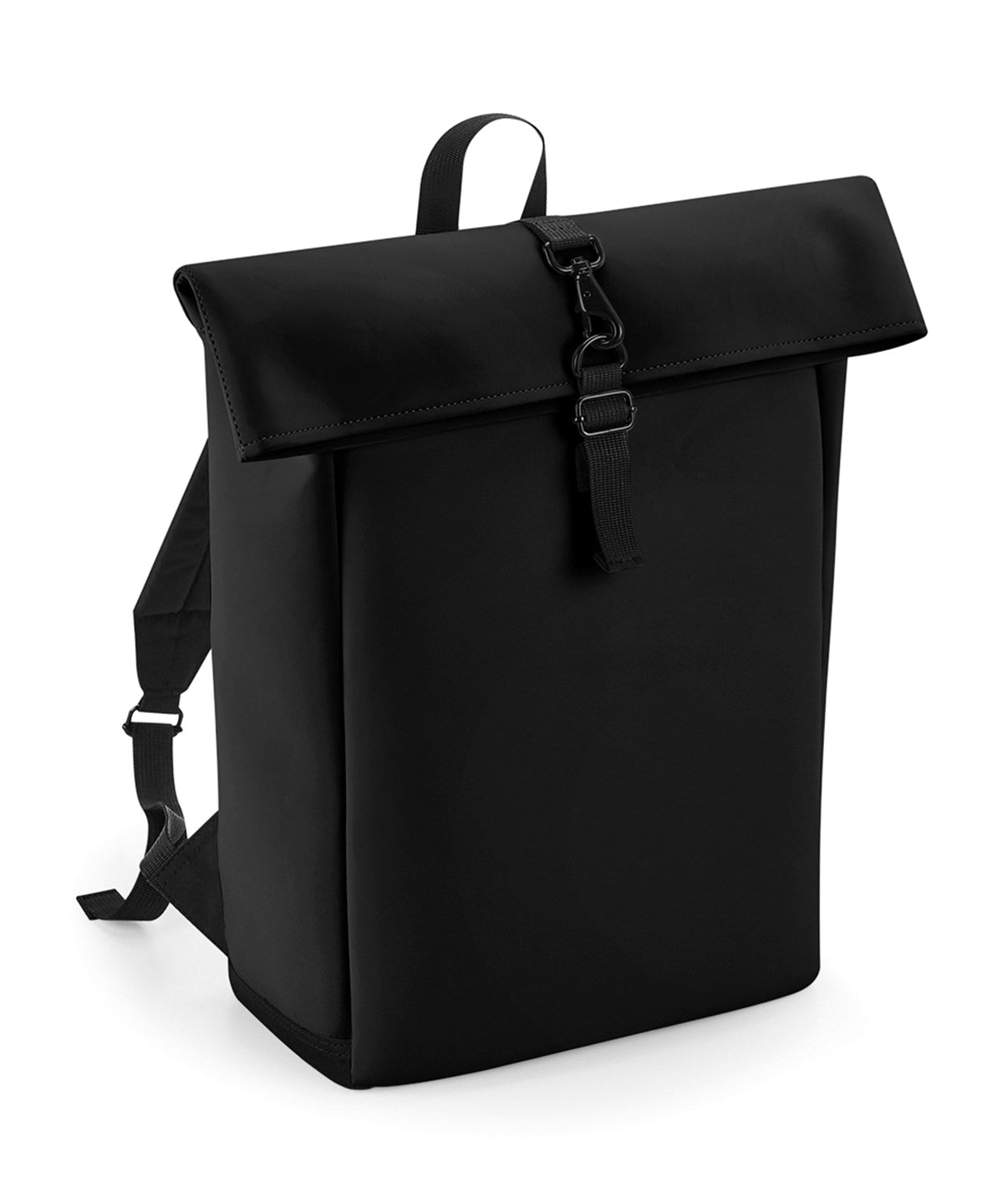 Matte PU rolltop backpack | Black