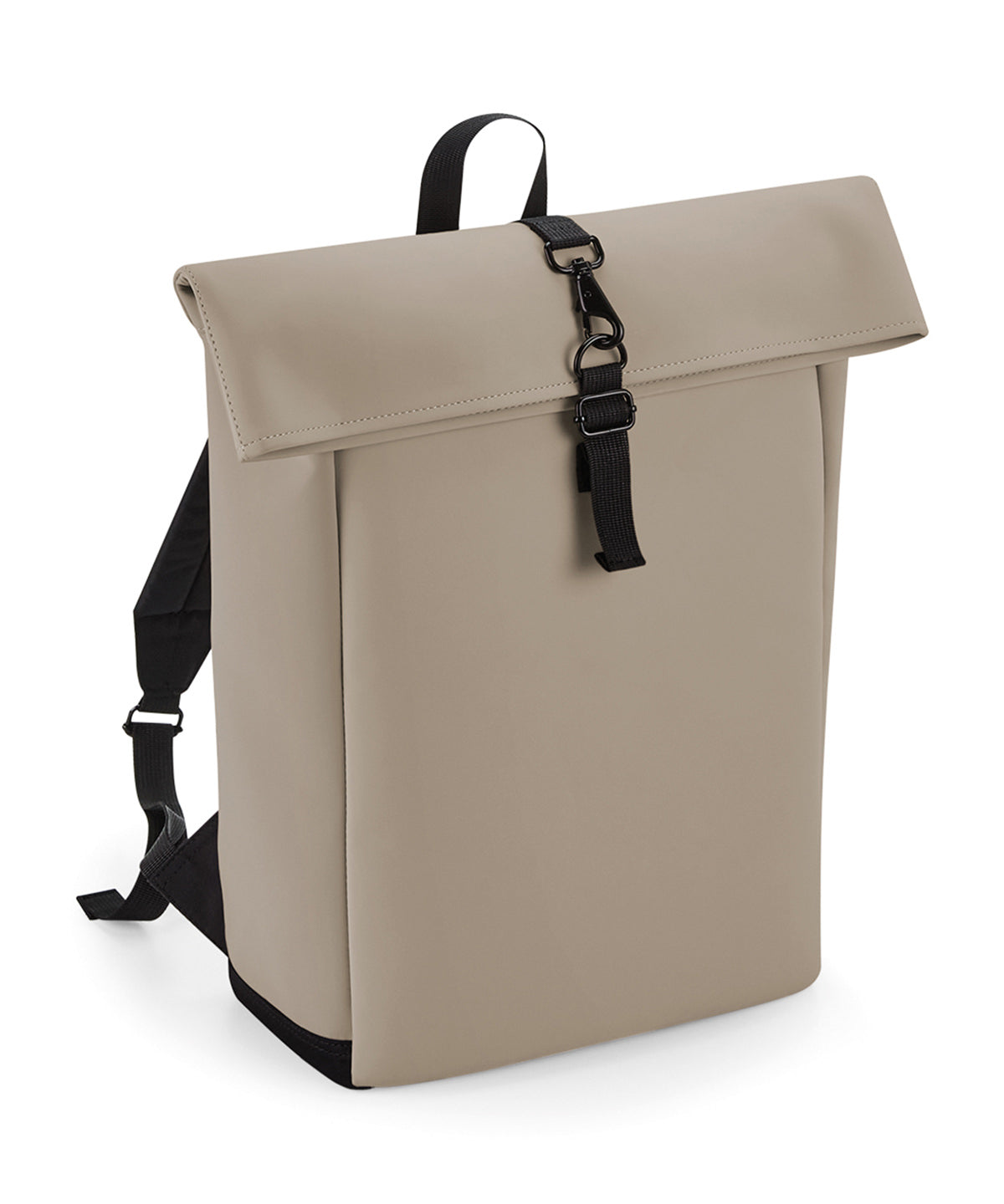 Matte PU rolltop backpack | clay