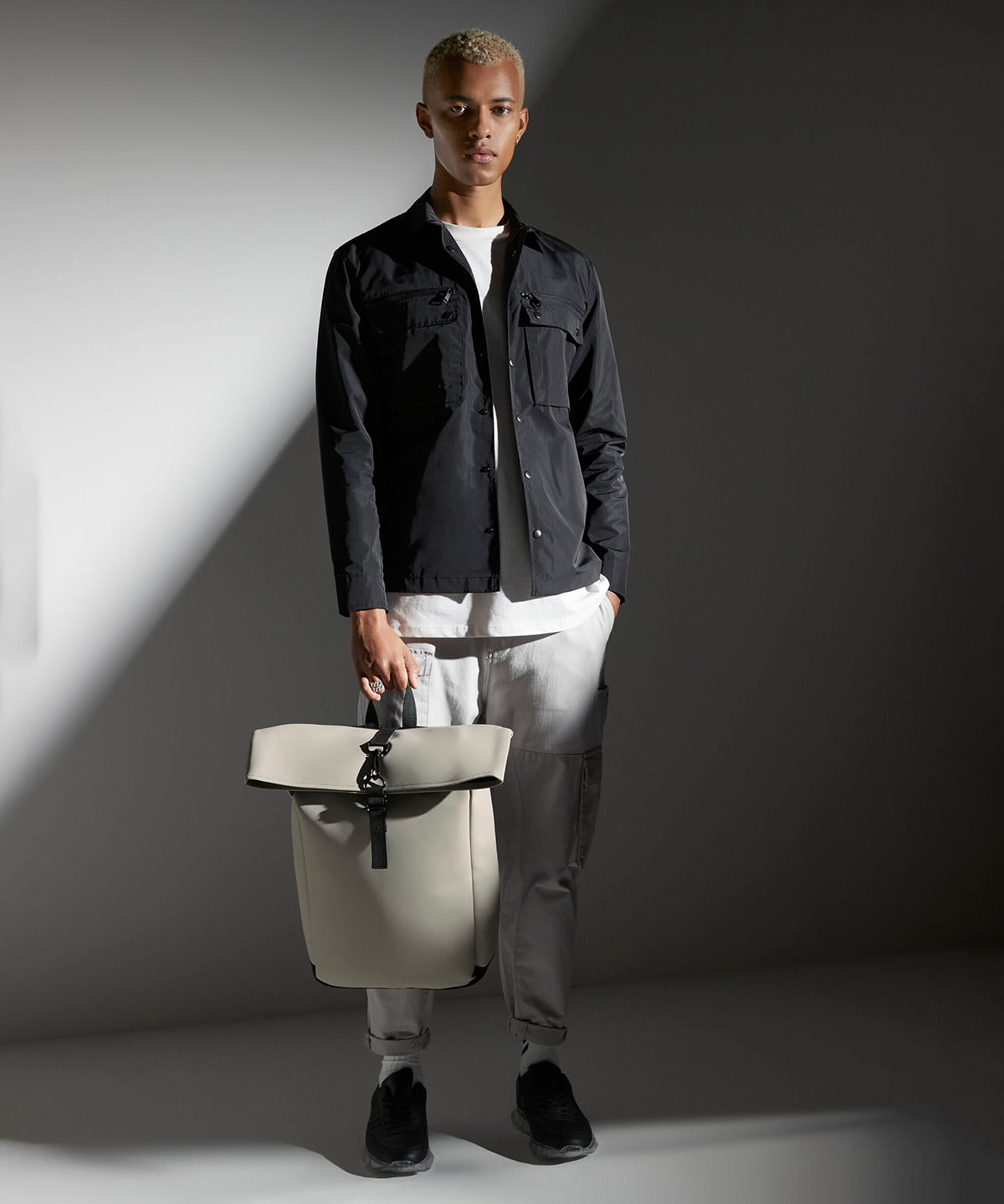 Matte PU rolltop backpack | clay