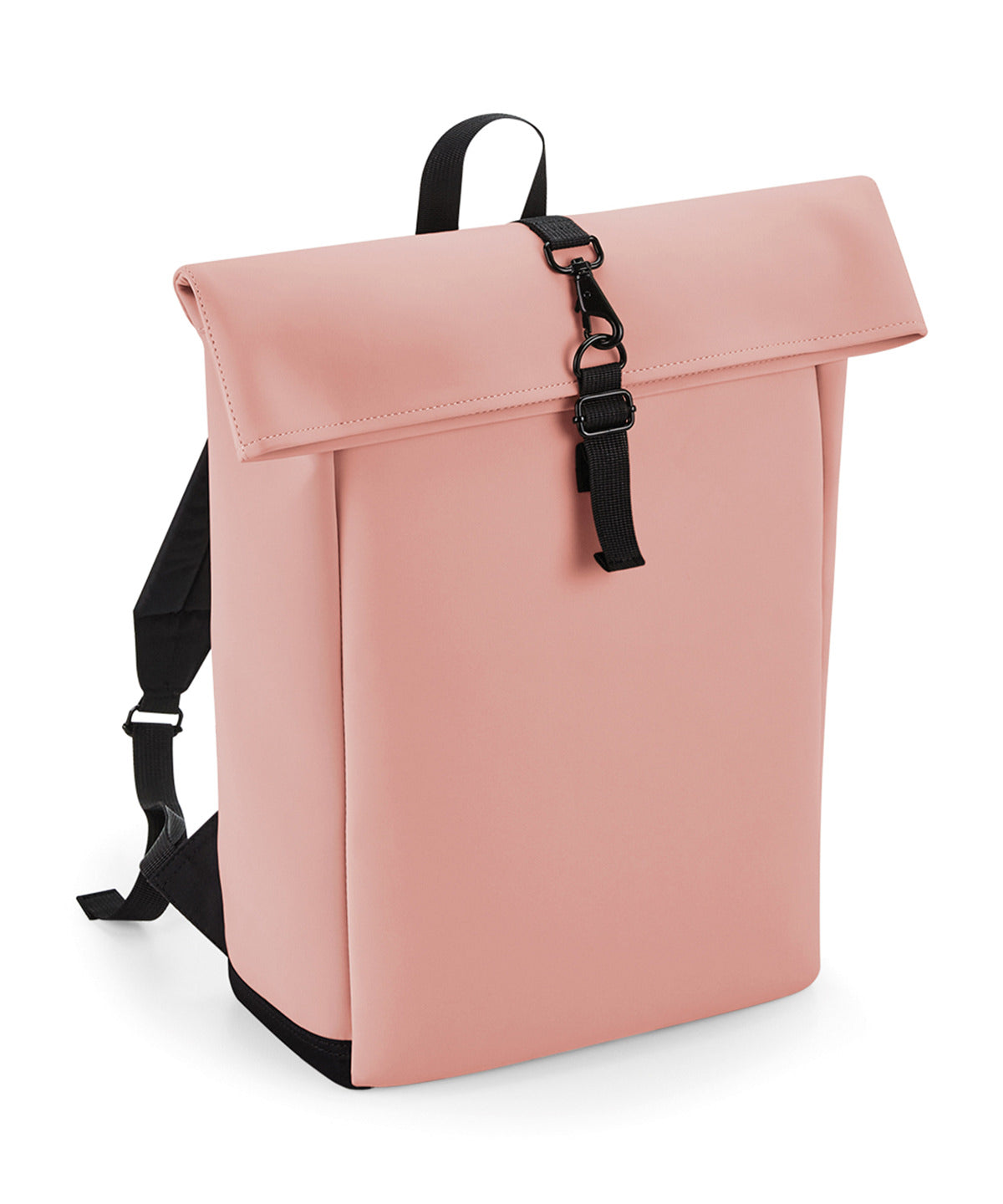 Matte PU rolltop backpack | nude pink
