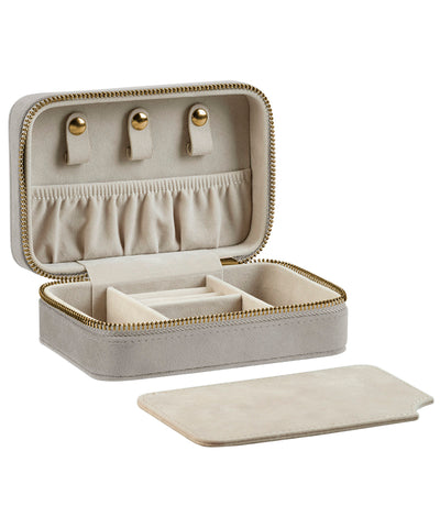 Velvet travel jewellery box | moonstone