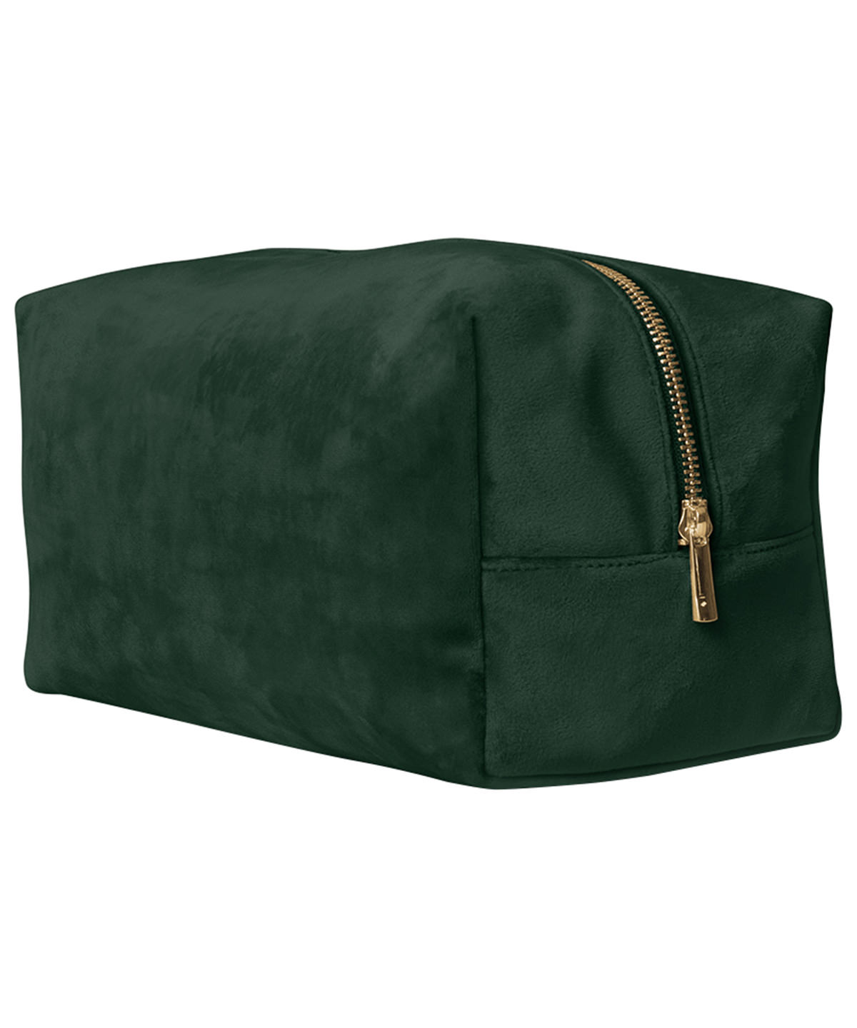 Velvet toiletry/accessory case | dark emerald