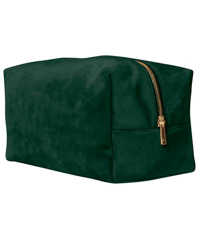 Velvet toiletry/accessory case | dark emerald