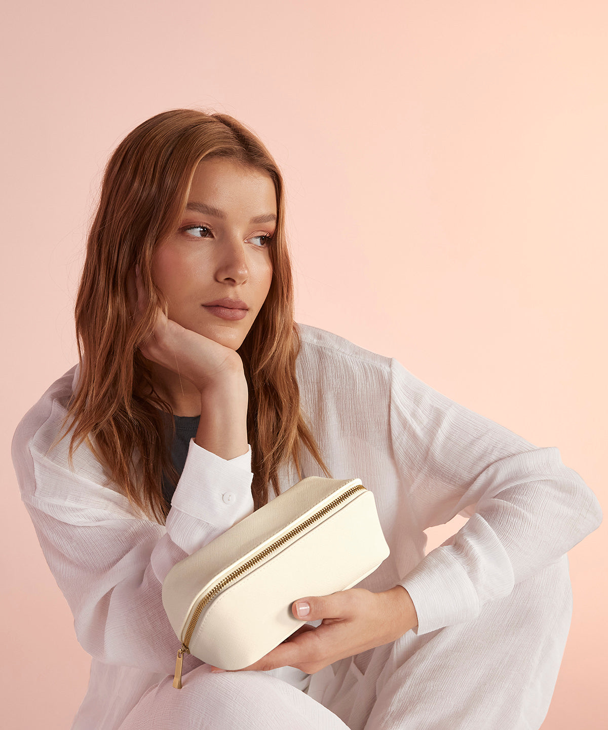 Boutique open flat mini accessory case | sage green
