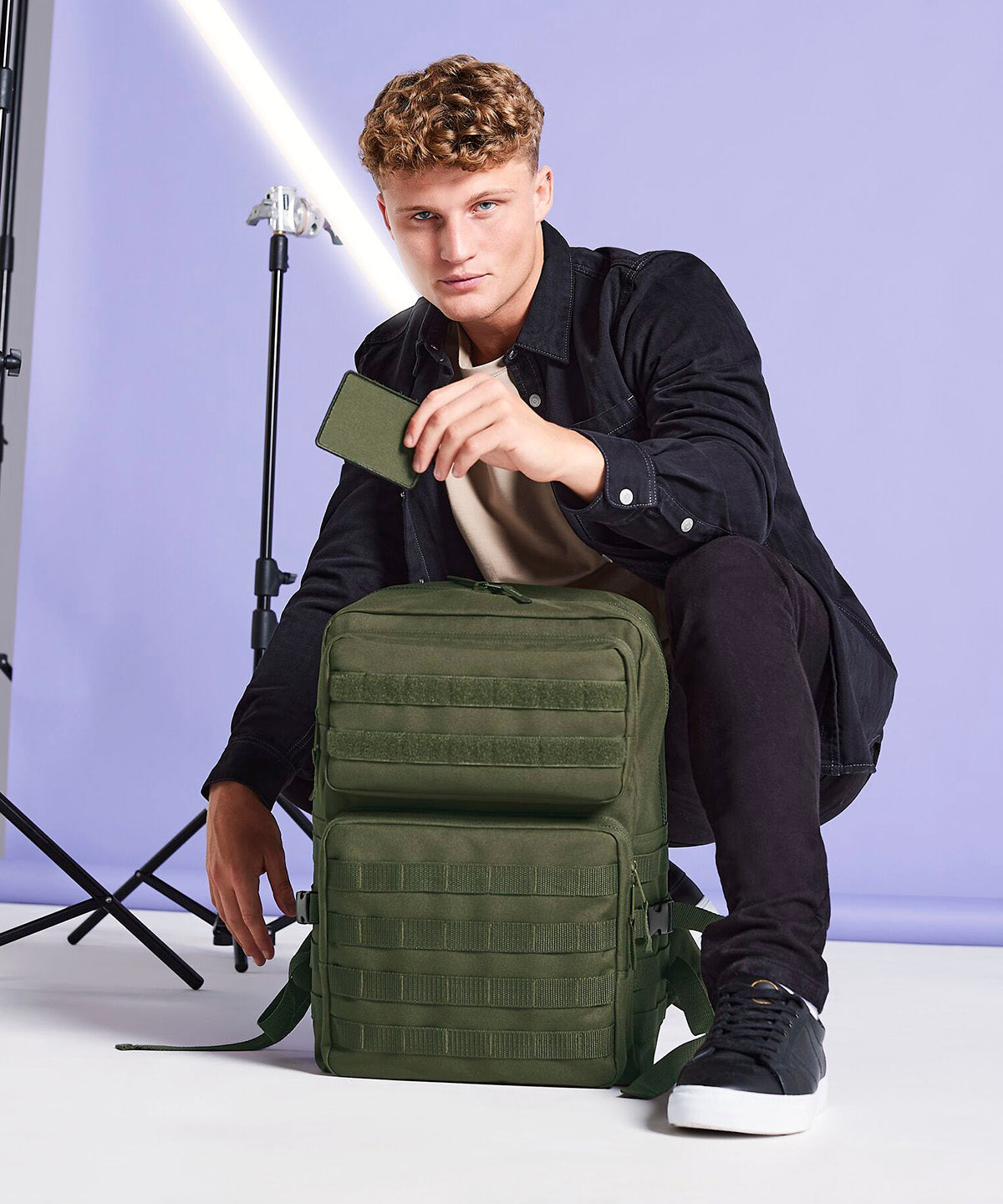 MOLLE hook and loop patch | military green