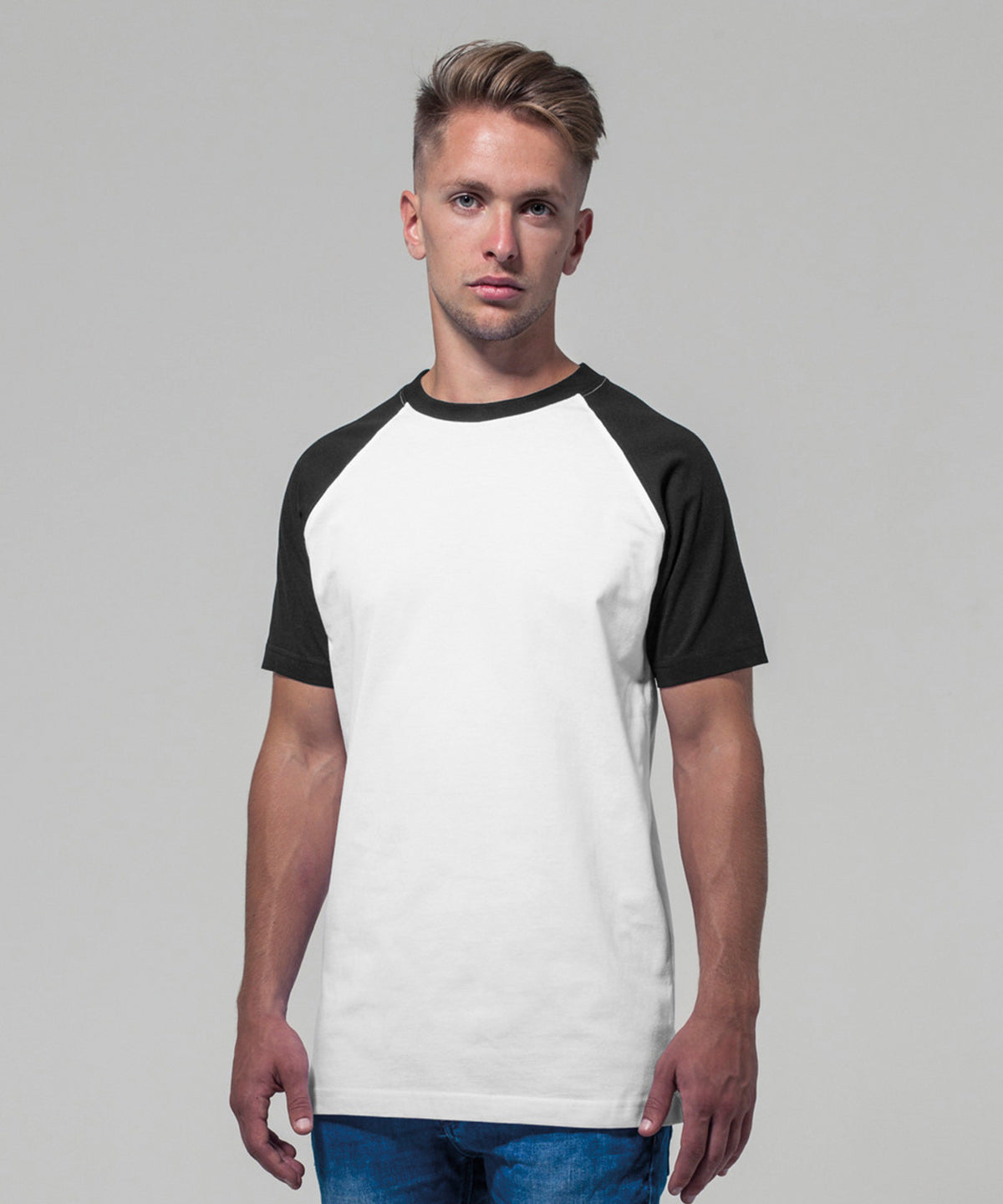 Raglan contrast tee | charcoal/black