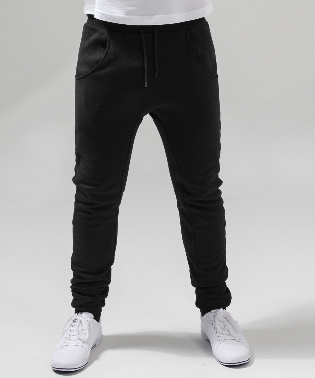 Heavy deep-crotch sweatpants | heather grey