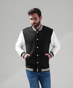 Sweat college jacket | black/red