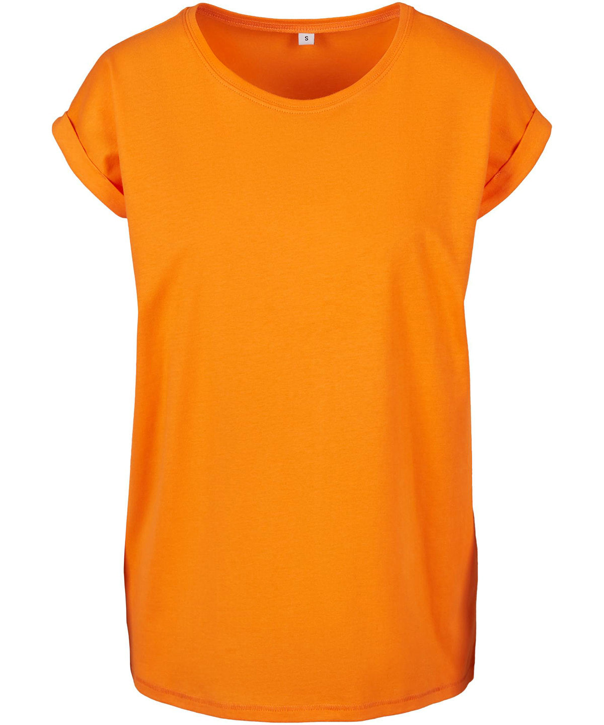 Womens extended shoulder tee | paradise orange
