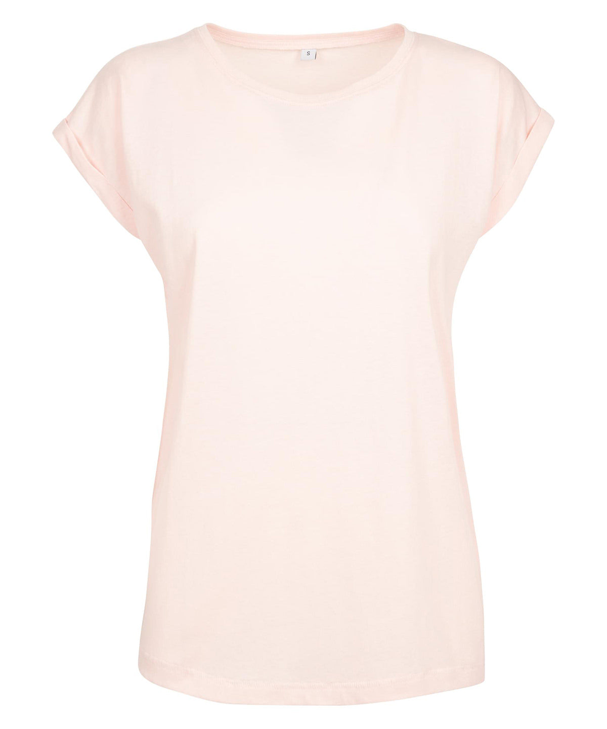 Womens extended shoulder tee | pink