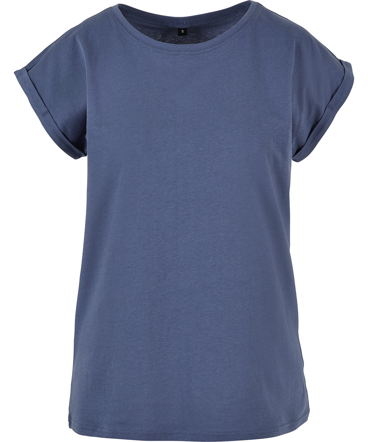 Womens extended shoulder tee | vintage blue