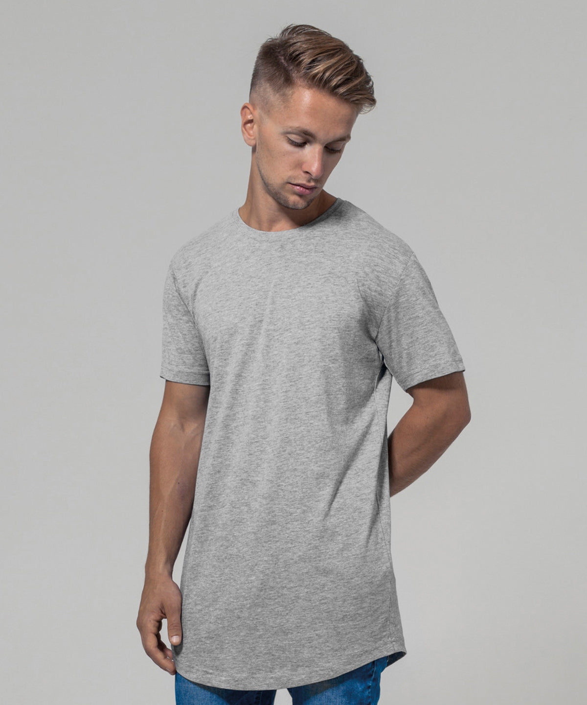 Shaped long tee | black