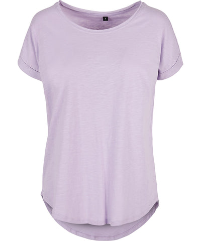Womens long slub tee | lilac