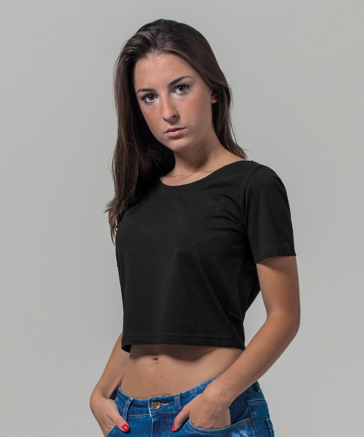 Womens cropped tee | black