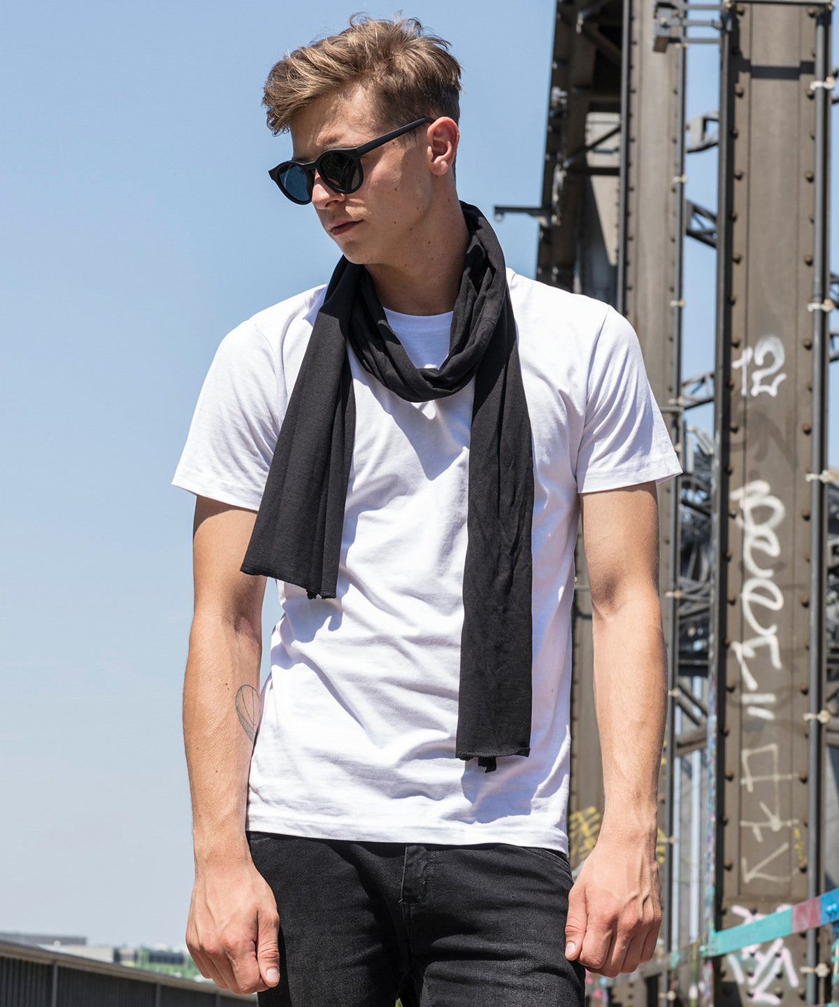 Jersey scarf | charcoal