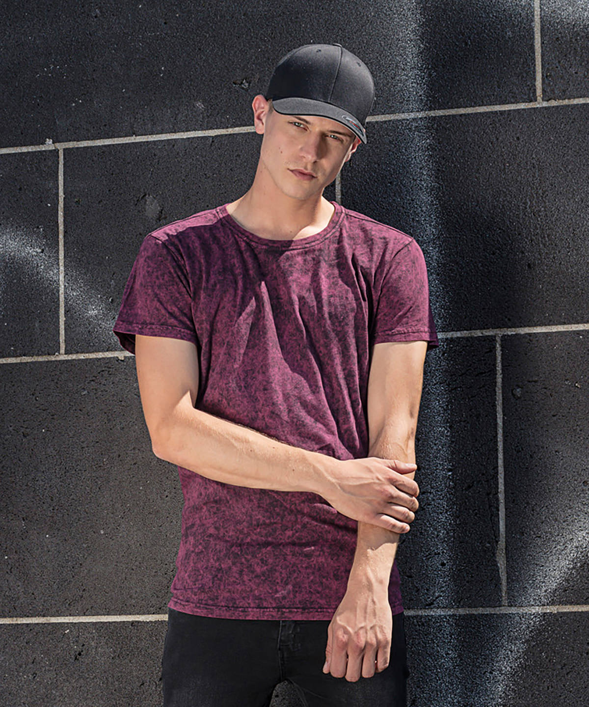 Acid washed tee | grey/black
