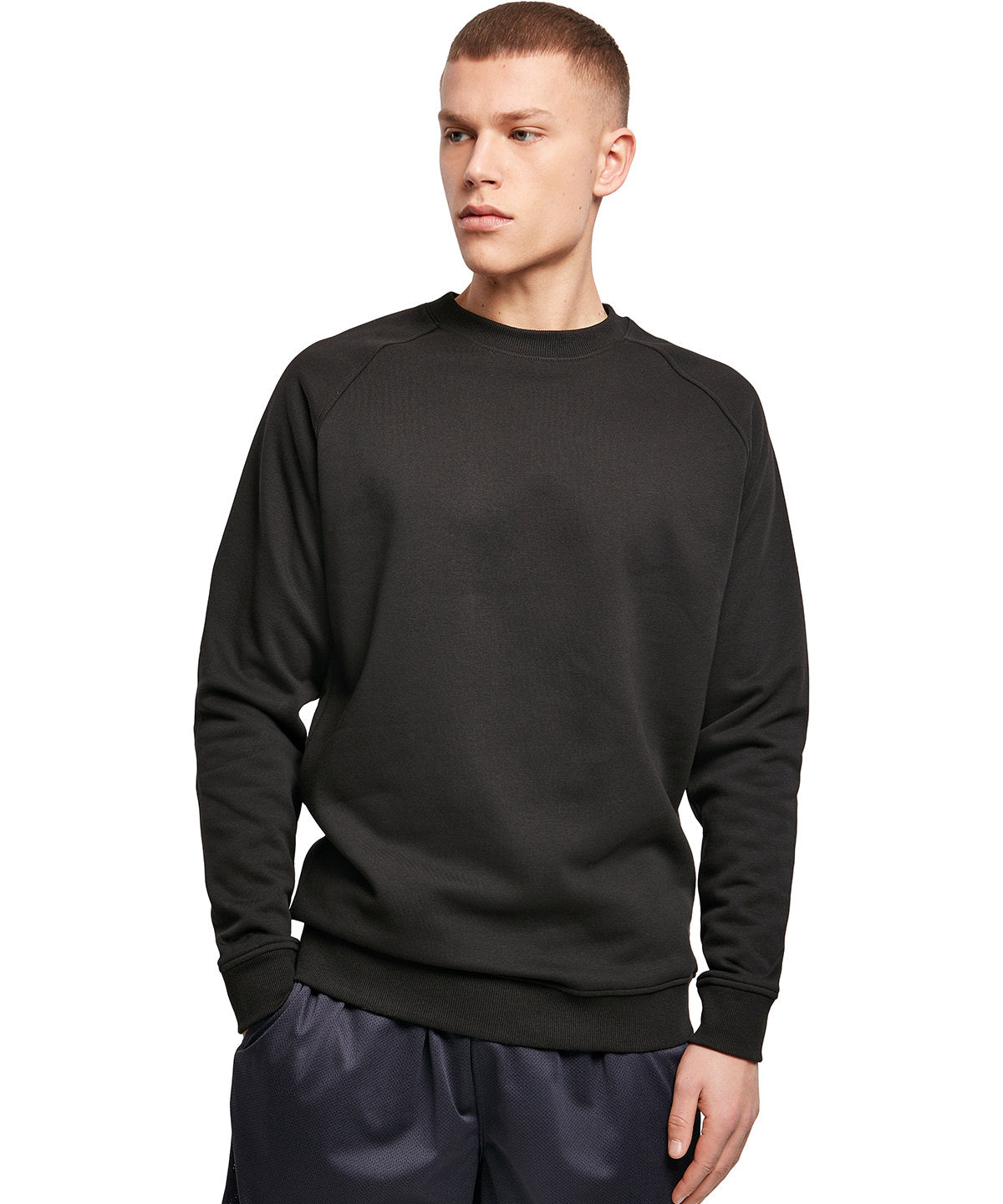 Raglan sweat crew neck | black