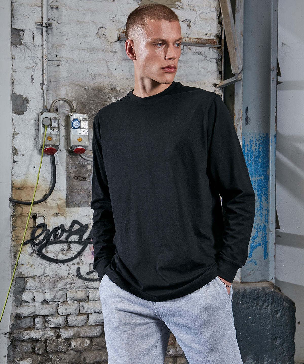 Organic long sleeve with cuff rib | black