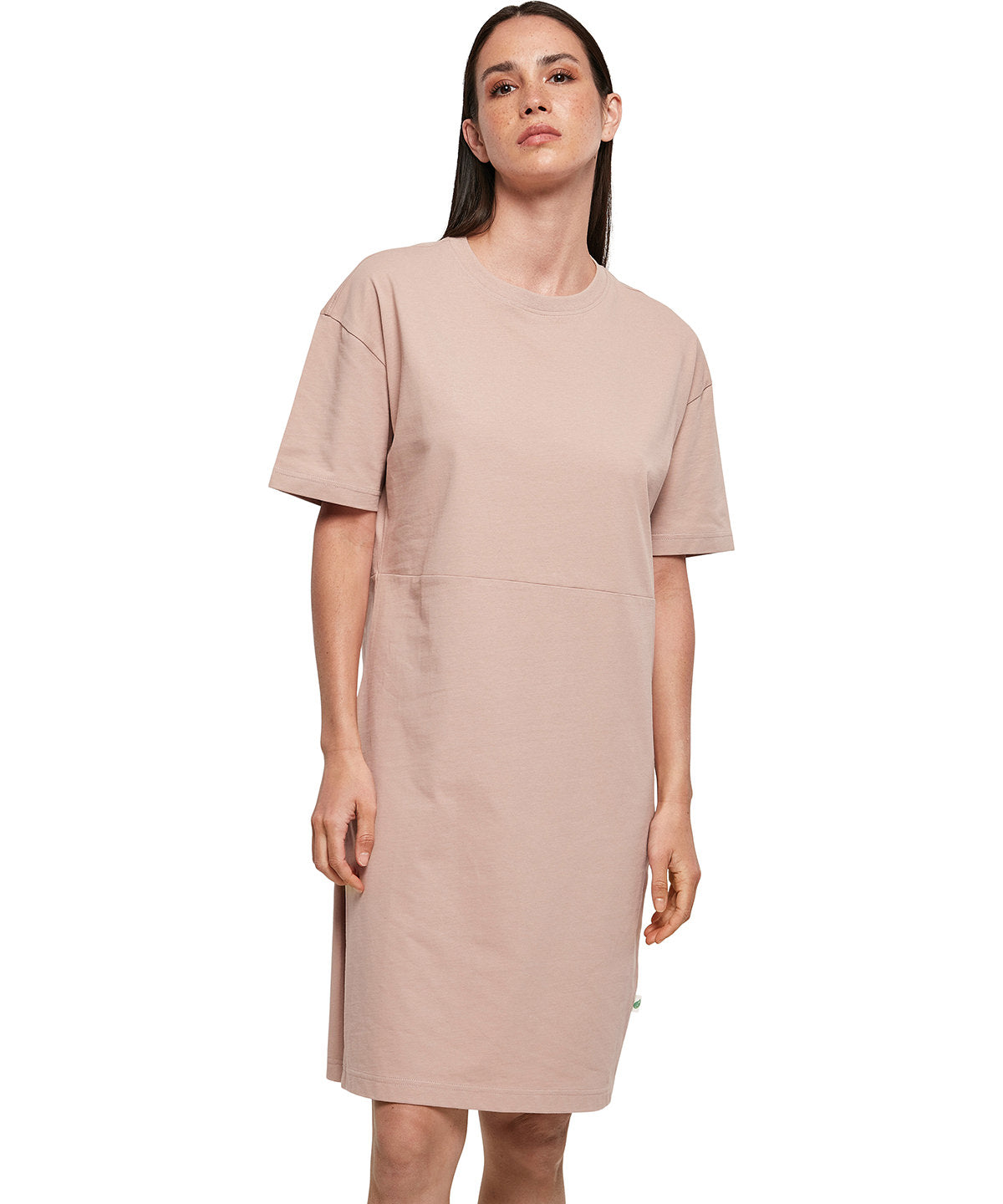 Womens organic oversizes slit tee dress | dusk rose